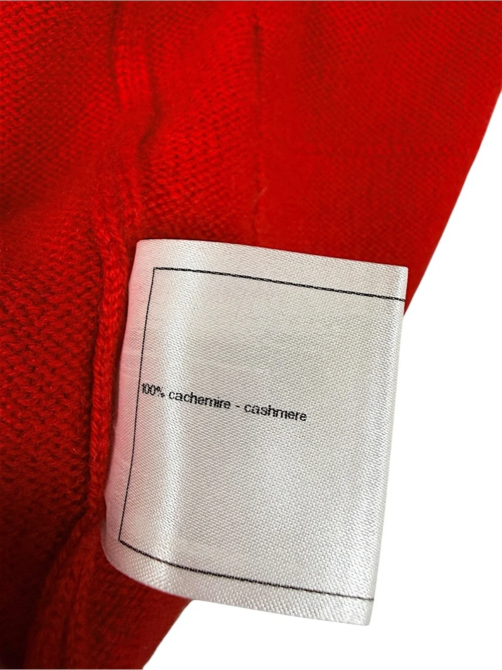 Vintage 90s Chanel Red Cashmere Cardigan Jeweled CC Buttons
